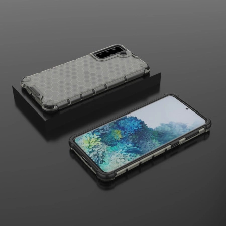 Honeycomb etui pancerny pokrowiec z żelową ramką Samsung Galaxy S22+ (S22 Plus) czarny