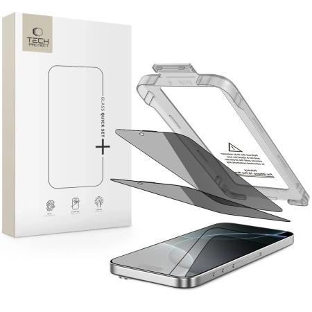 TECH-PROTECT SZKŁO PRYWATYZUJĄCE QUICK SET SPY+ DO IPHONE 16 PRO MAX