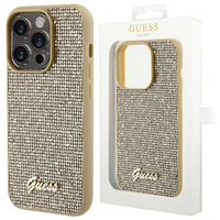 Etui Guess Disco Metal Script na iPhone 15 Pro - złote