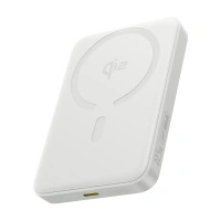 Powerbank Baseus EnerFill FM12 Qi2 10000mAh 22.5W kompatybilny z MagSafe z białym kablem Baseus Simple USB-C 20V/3A 0,30m - biały