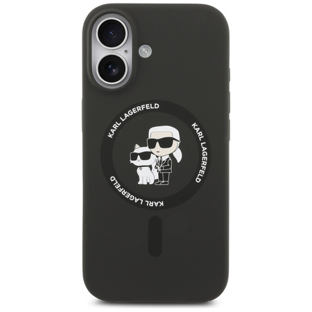 Etui Karl Lagerfeld Silicone             Karl&Choupette Ring MagSafe do iPhone 17 czarny