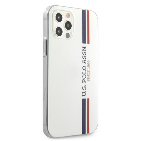 Etui U.S. Polo Assn. Tricolor Collection na iPhone 12 Pro Max - białe