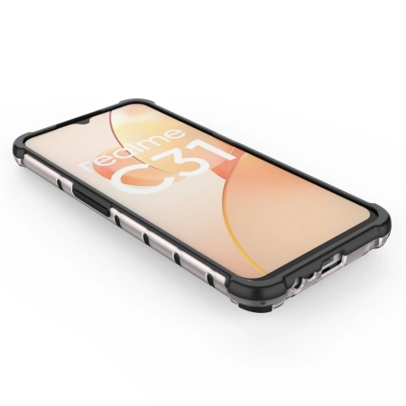 HURTEL ETUI PANCERNE DO REALME C31 HONEYCOMB Z ŻELOWĄ RAMKĄ OCHRONNE