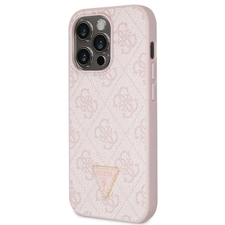 Etui Guess GUHCP14LP4TDSCPP na iPhone 14 Pro - różowe Crossbody 4G Metal Logo