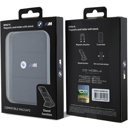 Etui BMW Wallet Card Slot Stand Etui BMWCSMMPGK - czarne MagSafe M Edition Collection