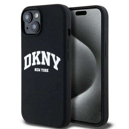 DKNY CASE DO IPHONE 15 14 13 6.1 DO MAGSAFE LIQUID SILICONE Z BIAŁYM LOGO