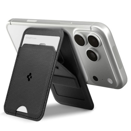 SPIGEN S314-1 SLIM FOLD TRIPOD MAGSAFE UNIVERSAL MAGNETIC CARD HOLDER BLACK