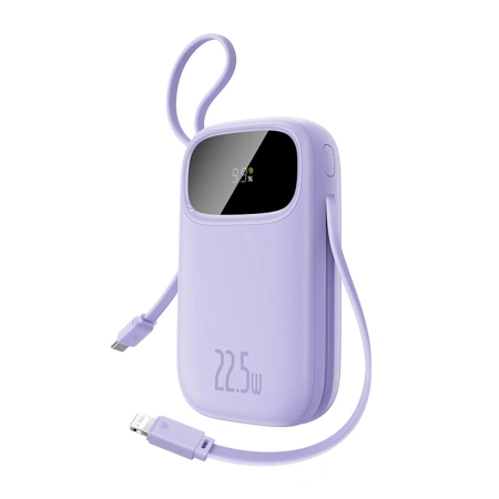 Powerbank Baseus EnerFill FC21 Qpow 3 Ultra 20000mAh 22.5W z wyświetlaczem cyfrowym z dołączonym kablem - fioletowy