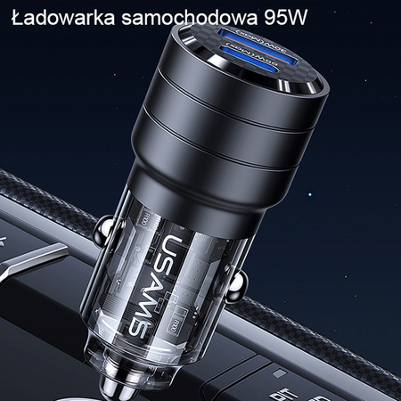 USAMS ŁADOWARKA SAMOCHODOWA C36 1xUSB-C 95W DO TELEFONÓW ZŁĄCZE FAST CHARGE