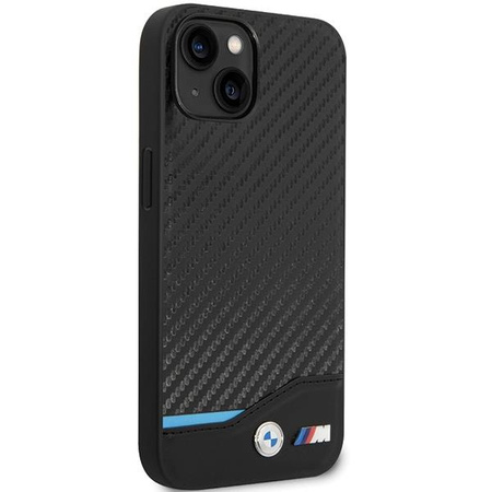 Etui BMW BMHCP13M22NBCK na iPhone 13 - czarne Leather Carbon