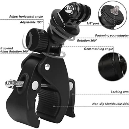 Uchwyt na latarkę rowerową obracany o 360 stopni