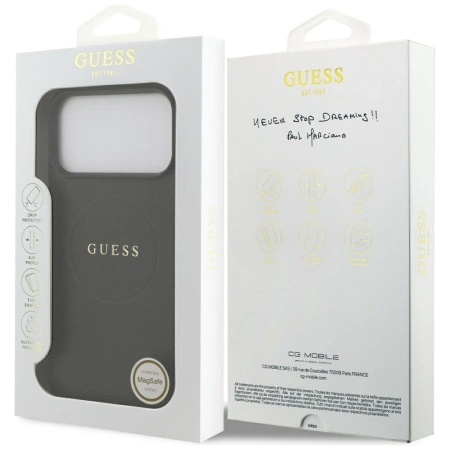 GUESS ETUI GRAINED RING MAGSAFE DO IPHONE 17 PRO MAX Z MAGSAFE PREMIUM
