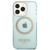 Guess GUHMP13LHTCMB iPhone 13 Pro / 13 6,1" niebieski/blue hard case Gold Outline Translucent MagSafe