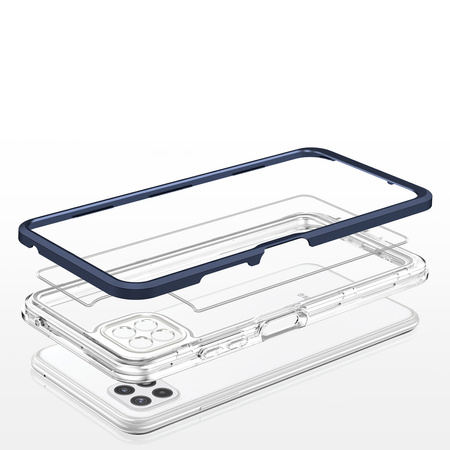 Clear 3in1 etui do Samsung Galaxy A22 5G żelowy pokrowiec z ramką niebieski