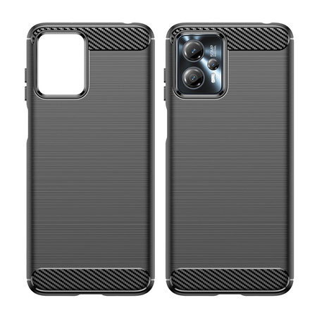 Carbon Case etui Motorola Moto G13 elastyczny silikonowy karbonowy pokrowiec czarne