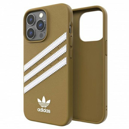 Etui Adidas OR Moulded PU na iPhone 13 Pro / 13 beżowo-złoty/beige-gold 47806
