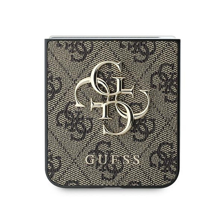Guess GUHCZF64GMGBR Z Flip6 F741brązowy/brown Leather 4G Metal Logo