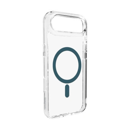 Etui Puro Lite Mag TPU+PC kompatybilne z MagSafe na iPhone 17 Air - przezroczyste z turkusowym pierścieniem