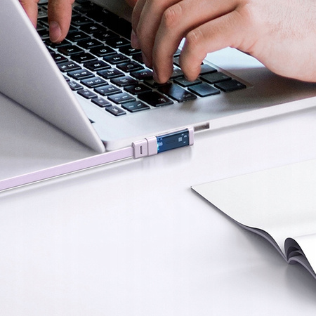 MCDODO KABEL USB-C KĄTOWY SZYBKIE ŁADOWANIE USB TYP C 3A 65W FIOLETOWY 1M