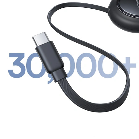 Kabel zwijany Baseus Free2Pull Mini 100W 3w1 USB-C - 2xUSB-C 1.2m - czarny
