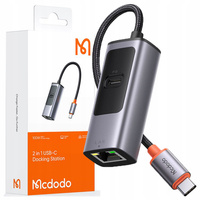 MCDODO PRZEJŚCIÓWKA ADAPTER USB-C ETHERNET GIGABIT RJ45 KARTA SIECIOWA 1000