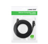 Ugreen płaski kabel przewód internetowy sieciowy Ethernet patchcord RJ45 Cat 7 STP LAN 10 Gbps 3 m czarny (NW106 11262)