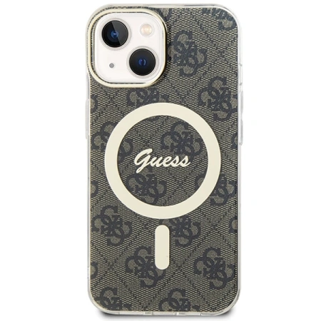 GUESS ETUI CASE IML 4G DO IPHONE 15 MAGSAFE BRĄZOWE Z FUNKCJĄ