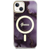 Etui Guess GUHMP14SHTMRSU na iPhone 14 purpurowy/purple hardcase Golden Marble MagSafe
