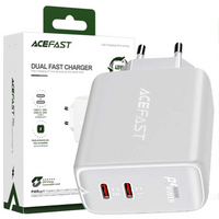 Acefast ładowarka sieciowa 2x USB Typ C 40W, PPS, PD, QC 3.0, AFC, FCP biały (A9 white)