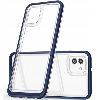 Clear 3in1 etui Samsung Galaxy A03 silikonowy pokrowiec z ramką niebieskie