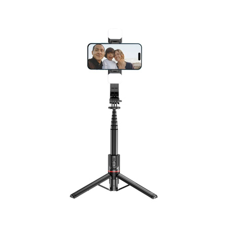 TECH-PROTECT SELFIE STICK STATYW LED LIGHT BLUETOOTH DO SMARTFONÓW CZARNY