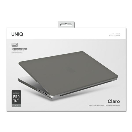 UNIQ ETUI CLARO DO MACBOOK PRO 14 2021 2023 2024 SZARE MATTE WYSOKA OCHRONA