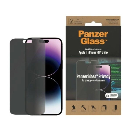 PANZERGLASS SZKŁO PRYWATYZUJĄCE ANTYBAKTERYJNE DO IPHONE 14 PRO MAX
