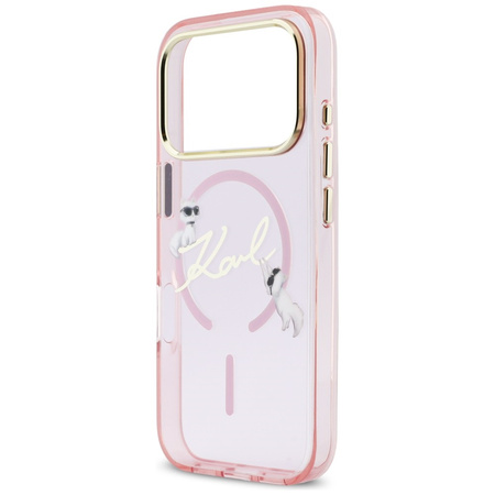 Etui Karl Lagerfeld IML Choupettes Karl  Script Logo MagSafe do iPhone 17 Pro Max różowy