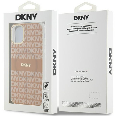 DKNY POKROWIEC DO IPHONE 11 XR IML MONO STRIPE DO MAGSAFE Z RÓŻOWYM LOGO