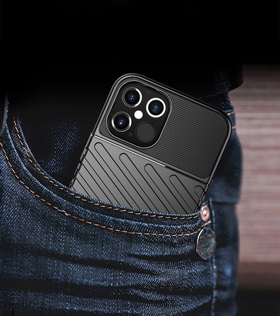 Thunder Case elastyczne pancerne etui pokrowiec Samsung Galaxy S21 Ultra 5G niebieski