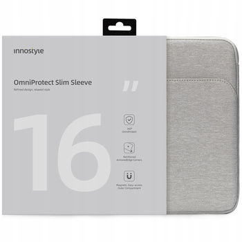 INNOSTYLE TORBA NA LAPTOPA 16" WODOODPORNA ETUI OMNIPROTECT SLIM SZARY