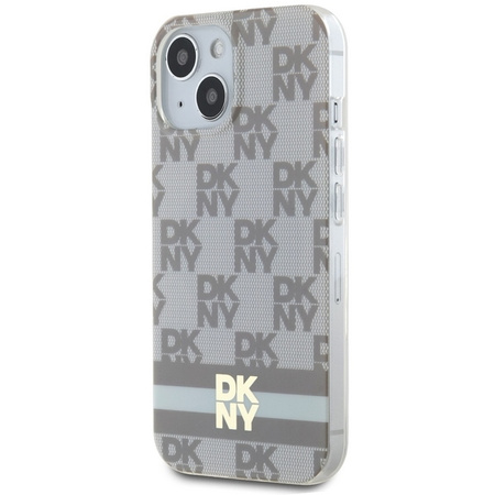 DKNY ETUI HARDCASE DO IPHONE 15 14 13 6.1 DO MAGSAFE CHECKERED MONO STRIPE