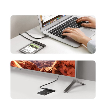 Ugreen adapter przejściówka dysku HDD SSD 2,5 SATA  3.0 - USB 3.2 Gen 1 (SuperSpeed USB 5 Gbps) czarny (70609 CM321)