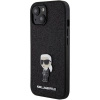 Etui Karl Lagerfeld Fixed Glitter Ikonik Logo Metal Pin do iPhone 15 - czarne