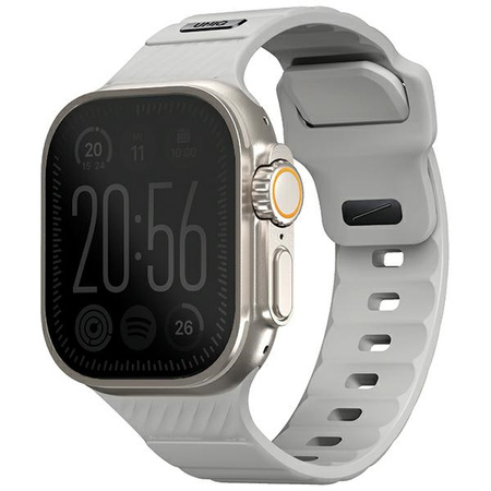 UNIQ pasek Stride Apple Watch Series1/2/3/4/5/6/7/8/9/SE/SE2/Ultra/Ultra 2 42/44/45/49mm FKM Rubber Strap szary/chalk grey