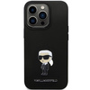 Etui Karl Lagerfeld KLHCP14XSMHKNPK na iPhone 14 Pro Max 6.7" - czarne Silicone Ikonik Metal Pin