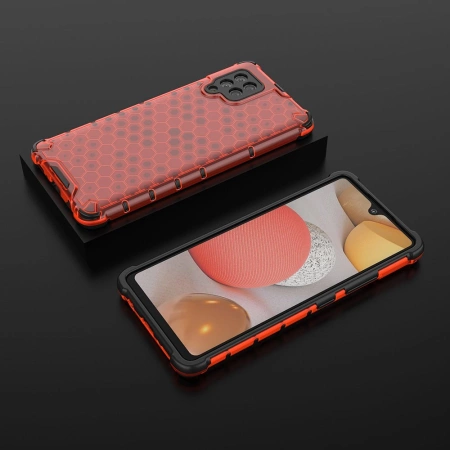 HURTEL HONEYCOMB POKROWIEC PANCERNY DO SAMSUNG GALAXY A42 5G Z ŻELOWĄ RAMKĄ