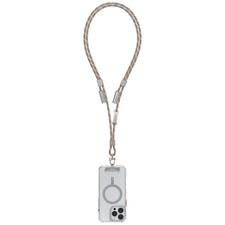 Uniwersalna smycz do telefonu kabel 2w1 Skinarma Dyno Ve USB-C/USB-C beżowy