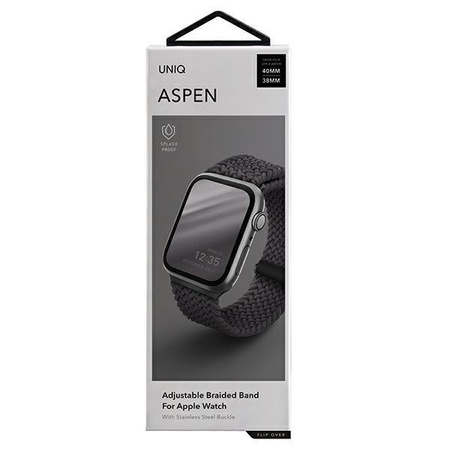 UNIQ pasek Aspen Apple Watch 40/38/41mm Series 4/5/6/7/8/SE/SE2 Braided szary/granite grey