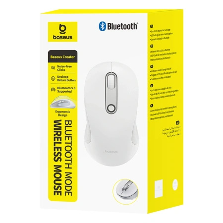 Mysz bezprzewodowa Baseus F02 ergonomiczna Bluetooth - biała
