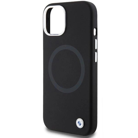 Etui BMW Signature Liquid Silicone MagSafe na iPhone 15 - czarne
