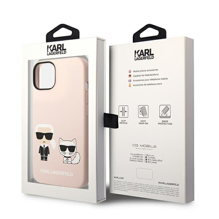 Karl Lagerfeld KLHMP14SSSKCI iPhone 14 / 15 / 13 6,1 hardcase jasnoróżowy/light pink Silicone Karl & Choupette Magsafe