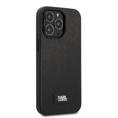 Etui Karl Lagerfeld KLHCP13LSFMP2K na iPhone 13 Pro / 13 hardcase - czarne Saffiano Plaque