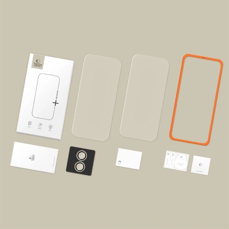Szkło hartowane Tech-Protect Easy Set+ 3-pack na iPhone 17- przezroczyste
